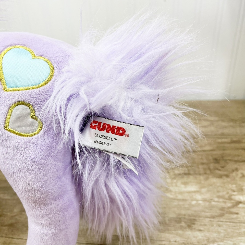 Gund Bluebell Unicorn Plush Purple Standing Stuffed Animal Heart 6049791 12in - Picture 5 of 13